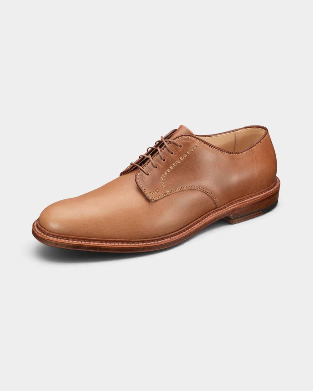 NEW ALDEN men's plain toe flex welt shoes in natural